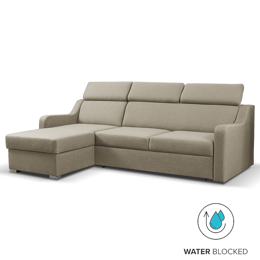 Sedací souprava MIKELI | 228x158 cm | UNI | rozkládací + úložný prostor | AKCE | béžová 2