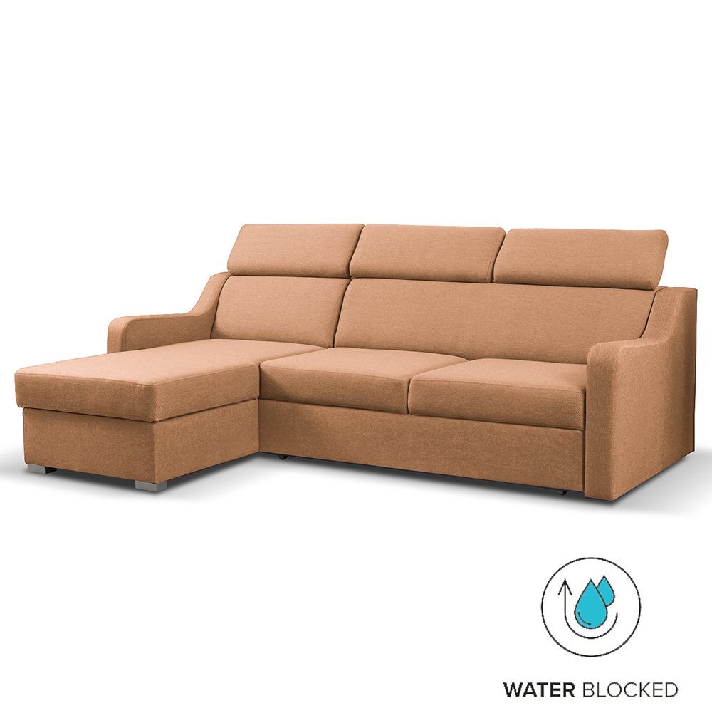 Sedací souprava MIKELI | 228x158 cm | UNI | rozkládací + úložný prostor | AKCE | broskvová 8