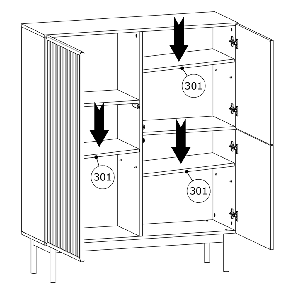 SAORI | komoda K3D | 106 cm | dub cremona