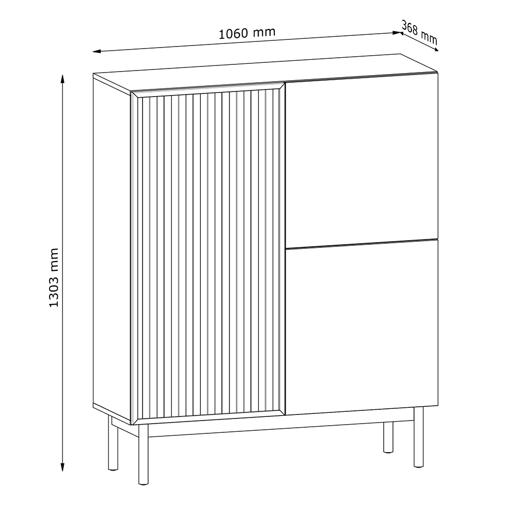 SAORI | komoda K3D | 106 cm | dub cremona