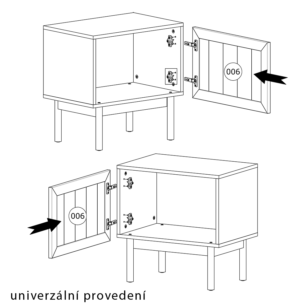 SAORI | noční stolek SN | 53,1 cm | dub cremona