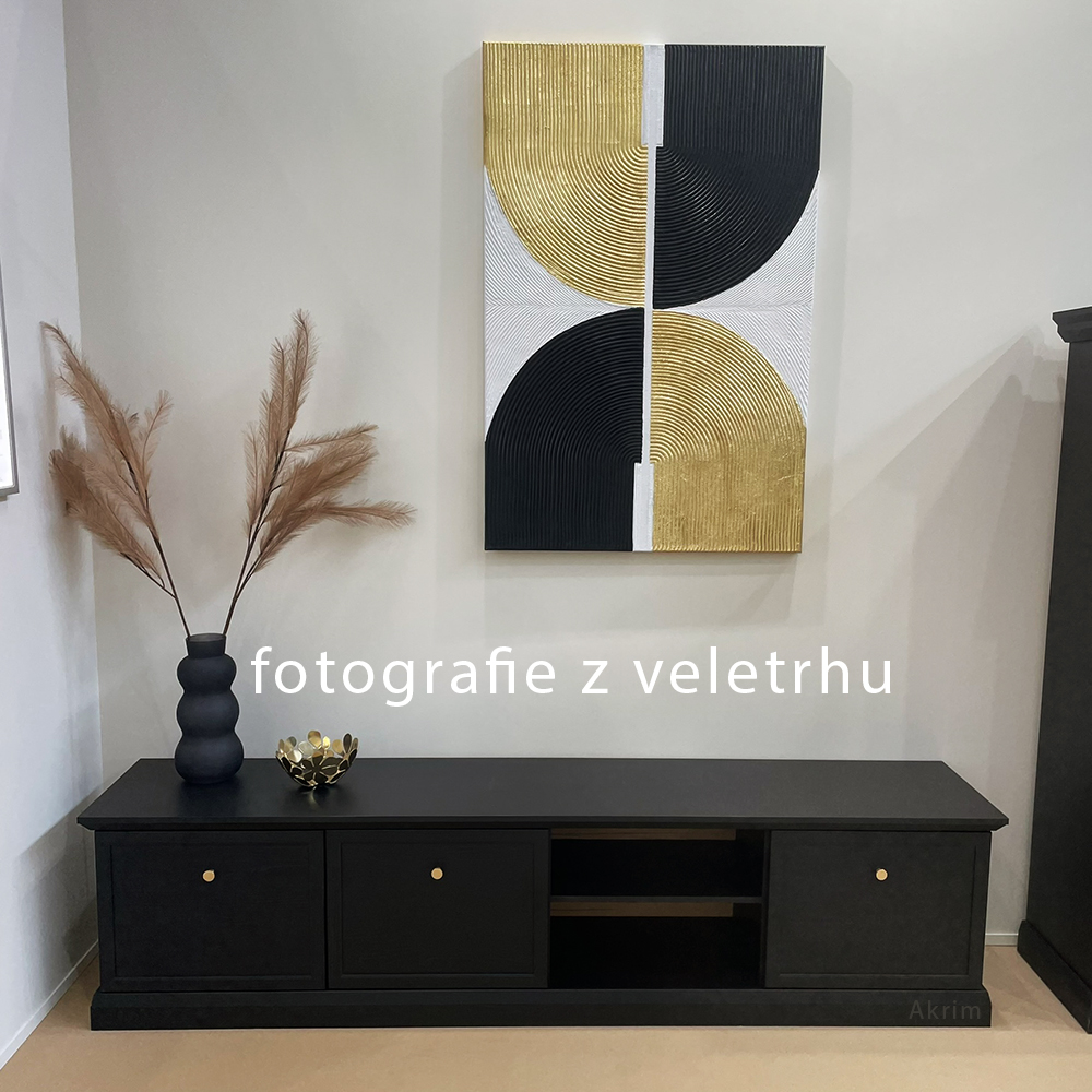 LUCCA c | vitrína W2D1S | 63,3 cm | černá | univerzální provedení dvířek