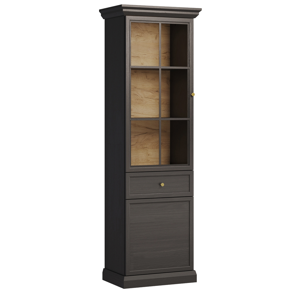 LUCCA c | vitrína W2D1S | 63,3 cm | černá | univerzální provedení dvířek