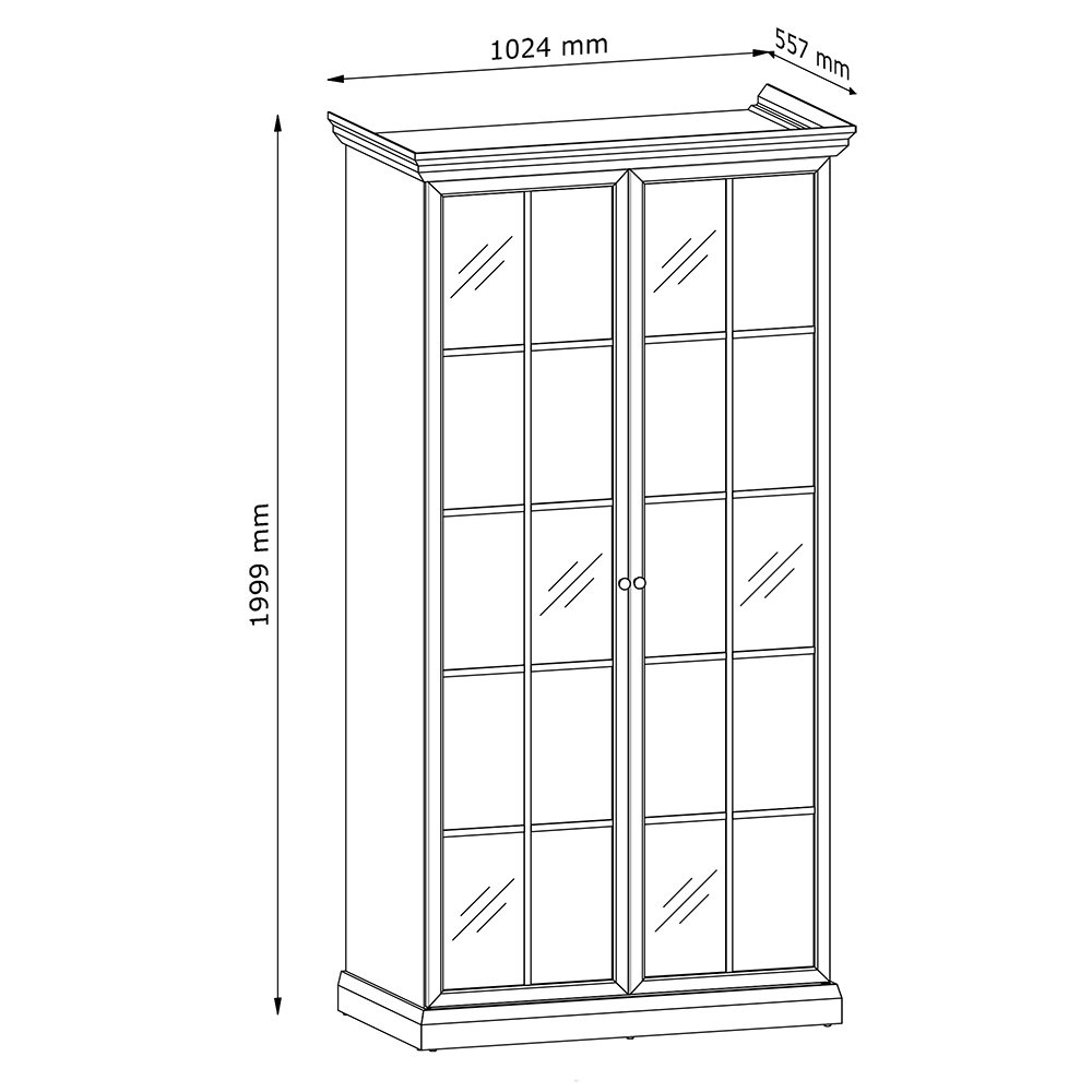 LUCCA c | šatní skříň S2DL se zrcadly | 102,4 cm | černá