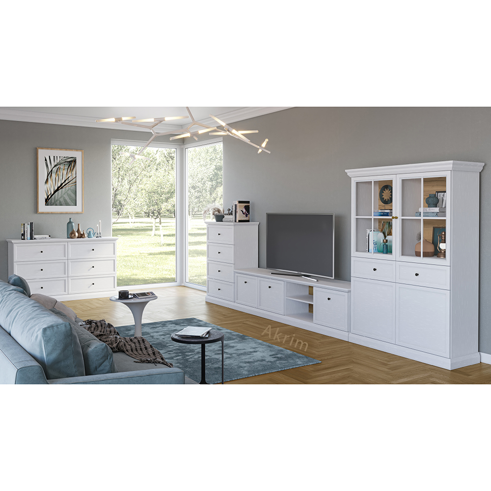 LUCCA b | vitrína W4D2S | 114,4 cm | bílá