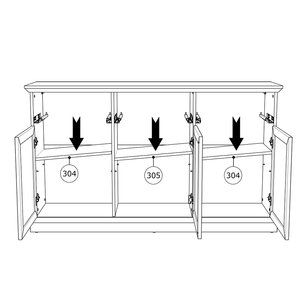 Obývací stěna LUCCA c | 3 díly | černá