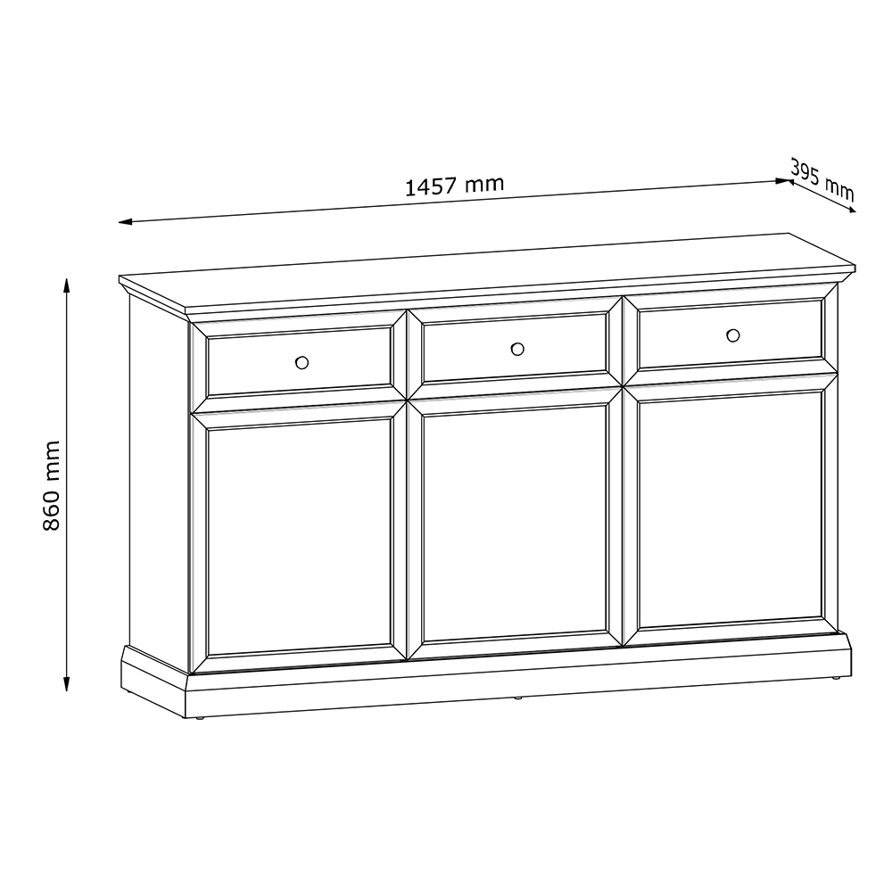 Obývací stěna LUCCA c | 3 díly | černá