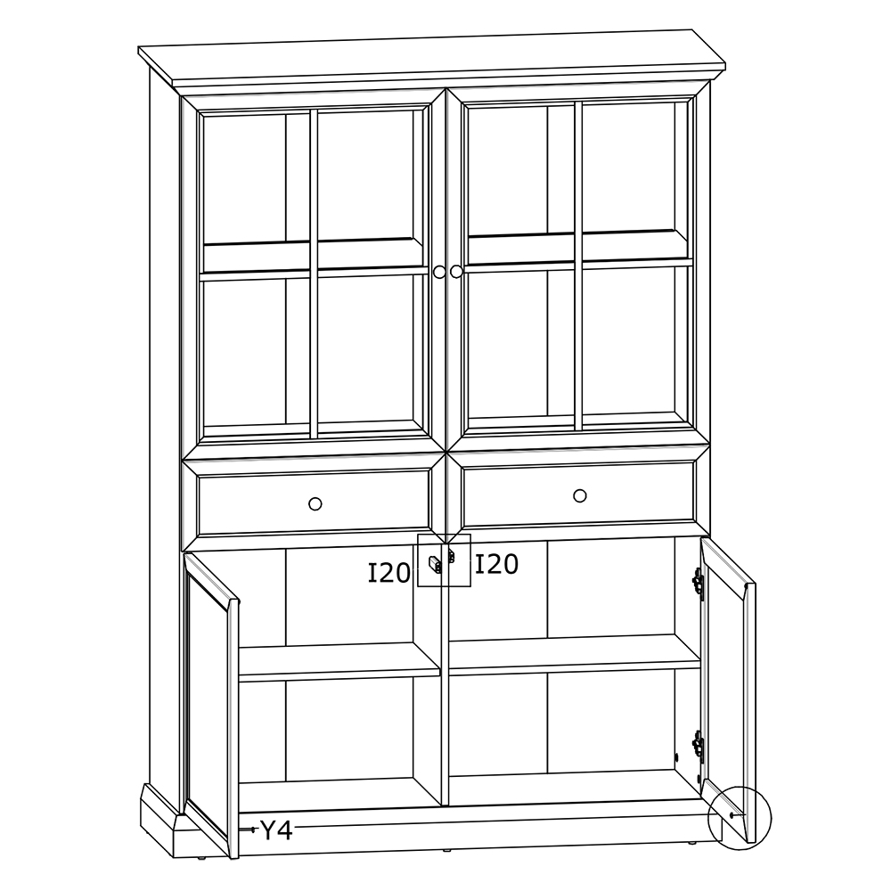 Obývací stěna LUCCA b | 4 díly | sestava A | 396 cm + 146 cm | bílá