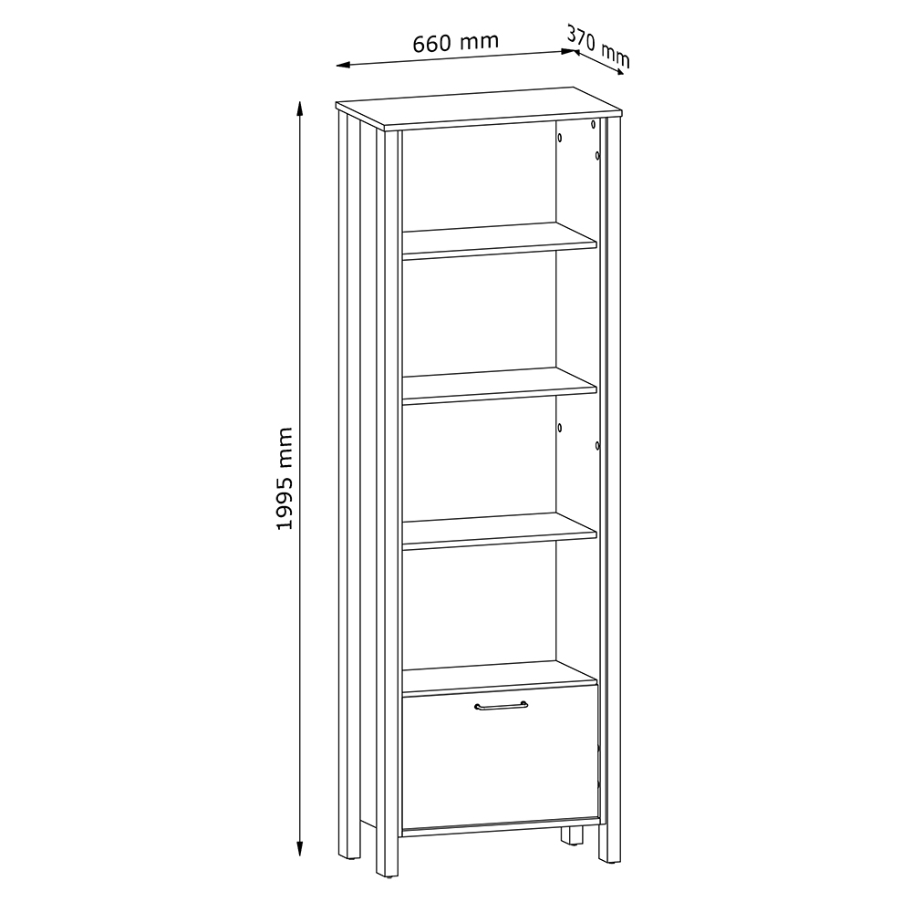 INDYGO b | regál R1K | 66 cm | dub wotan/béžová
