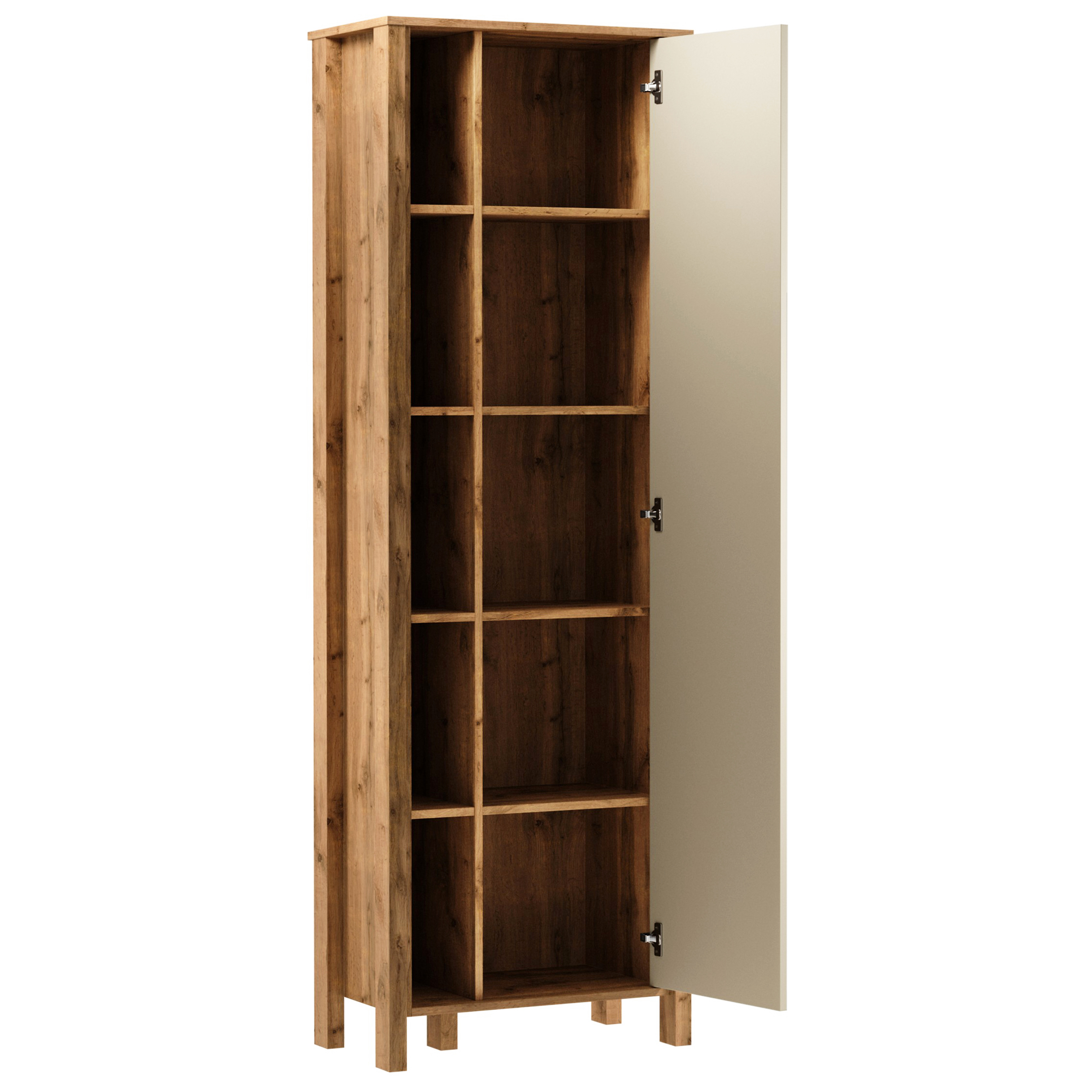 INDYGO b | regál R1D | 66 cm | dub wotan/béžová | univerzální provedení dveří