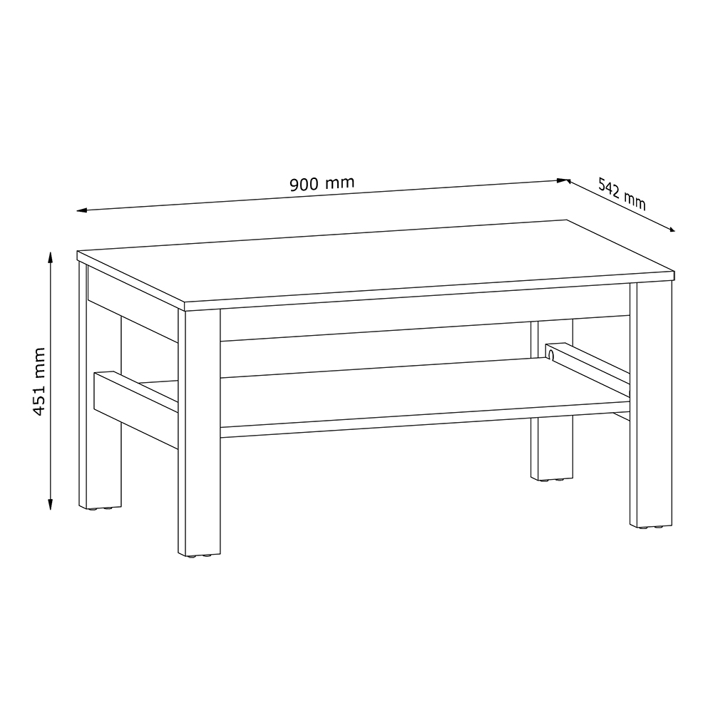INDYGO z | konferenční stolek ST | 90x54,2 cm | dub wotan/zelená