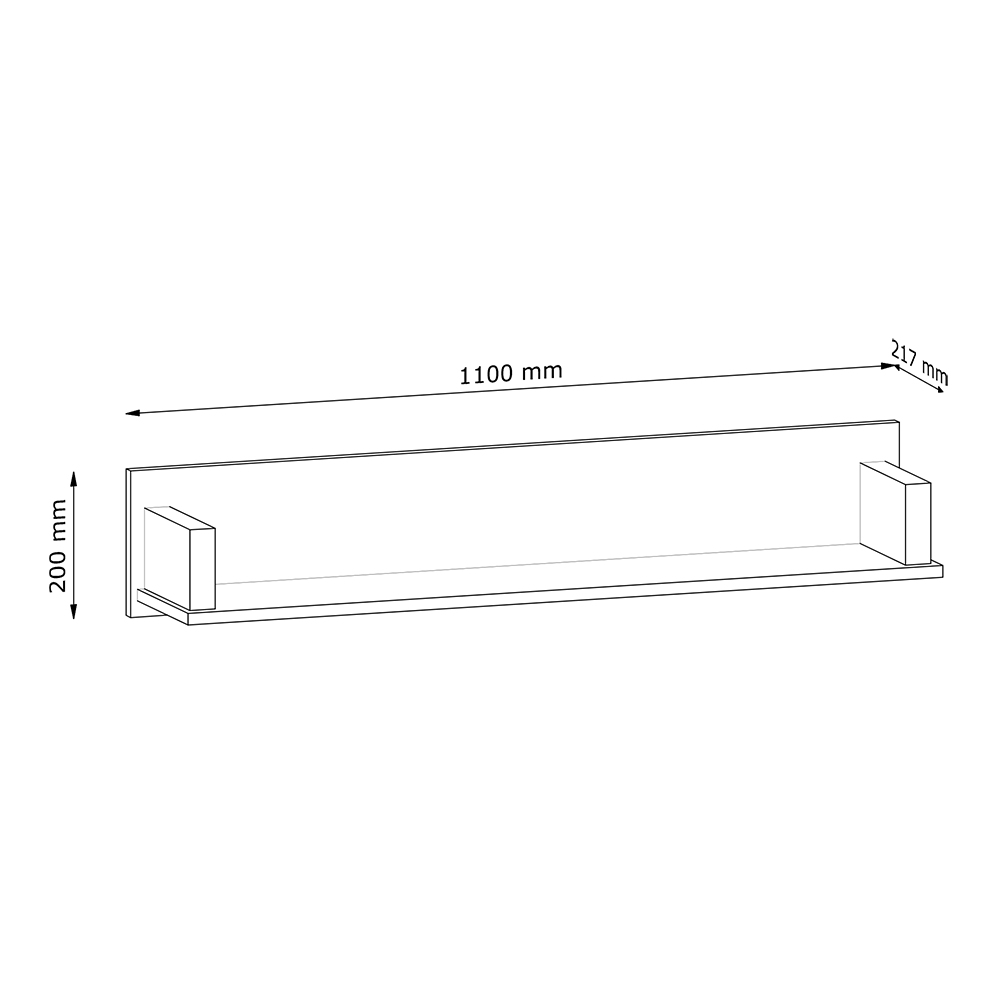 INDYGO z | závěsná police P1 | 110 cm | dub wotan/zelená