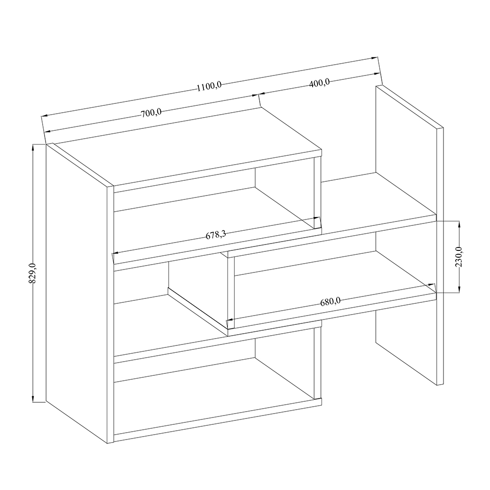 Regál KAROL 03 | nastavitelná šířka 72,5-125 cm x 83 cm | dub sonoma | lamino o síle 22 mm
