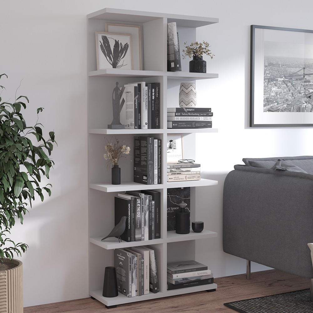 Regál MORE 05 | 83,2 x 184 cm | světle šedá | lamino o síle 28 mm, záda 16 mm