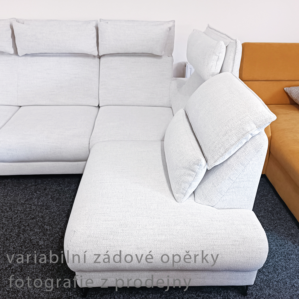 Sedací souprava POPUS + křeslo s elektrickým polohováním + baterie | 263x199 | krémová | VÝPRODEJ Z PRODEJNY