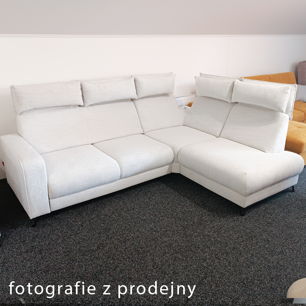 Sedací souprava POPUS + křeslo s elektrickým polohováním + baterie | 263x199 | krémová | VÝPRODEJ Z PRODEJNY