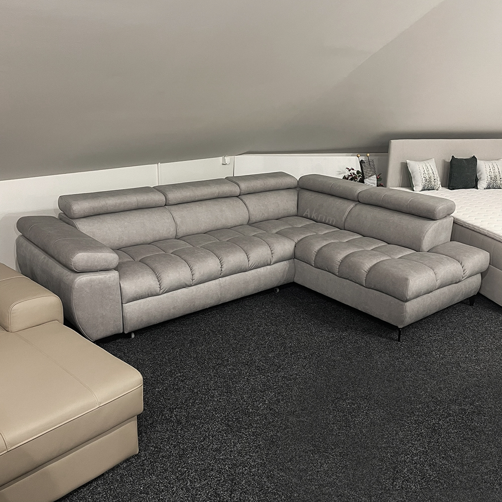 Sedací souprava LUGANO II | 272x202 | rozkládací + úložný pr. | šedá | PRAVÁ | VÝPRODEJ Z PRODEJNY