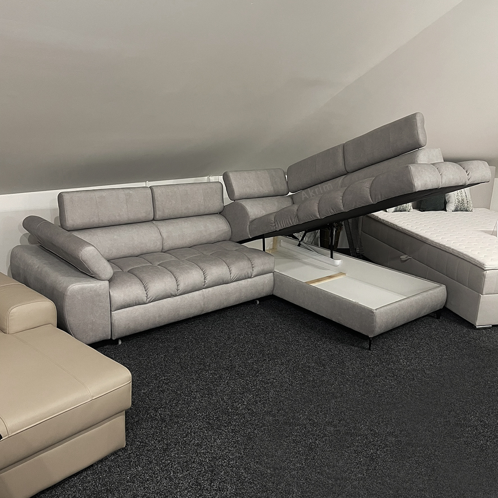 Sedací souprava LUGANO II | 272x202 | rozkládací + úložný pr. | šedá | PRAVÁ | VÝPRODEJ Z PRODEJNY