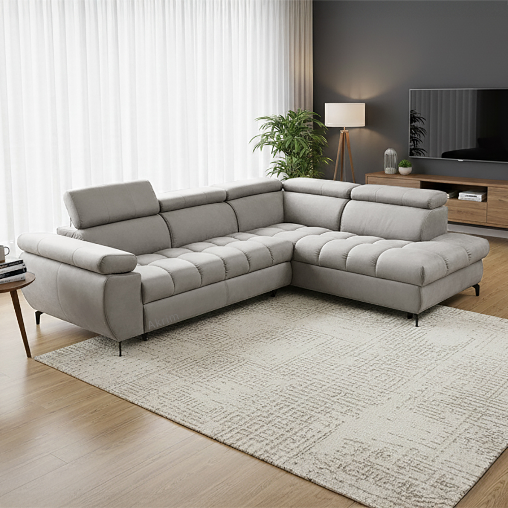 Sedací souprava LUGANO II | 272x202 | rozkládací + úložný pr. | šedá | PRAVÁ | VÝPRODEJ Z PRODEJNY