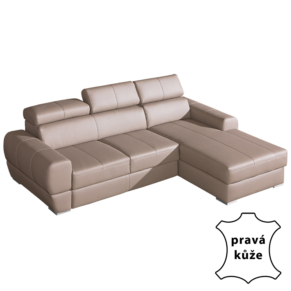 Sedací souprava VENTO | 251x167 | HOVĚZÍ KŮŽE | s úložným pr. a rozkladem | VÝPRODEJ Z PRODEJNY