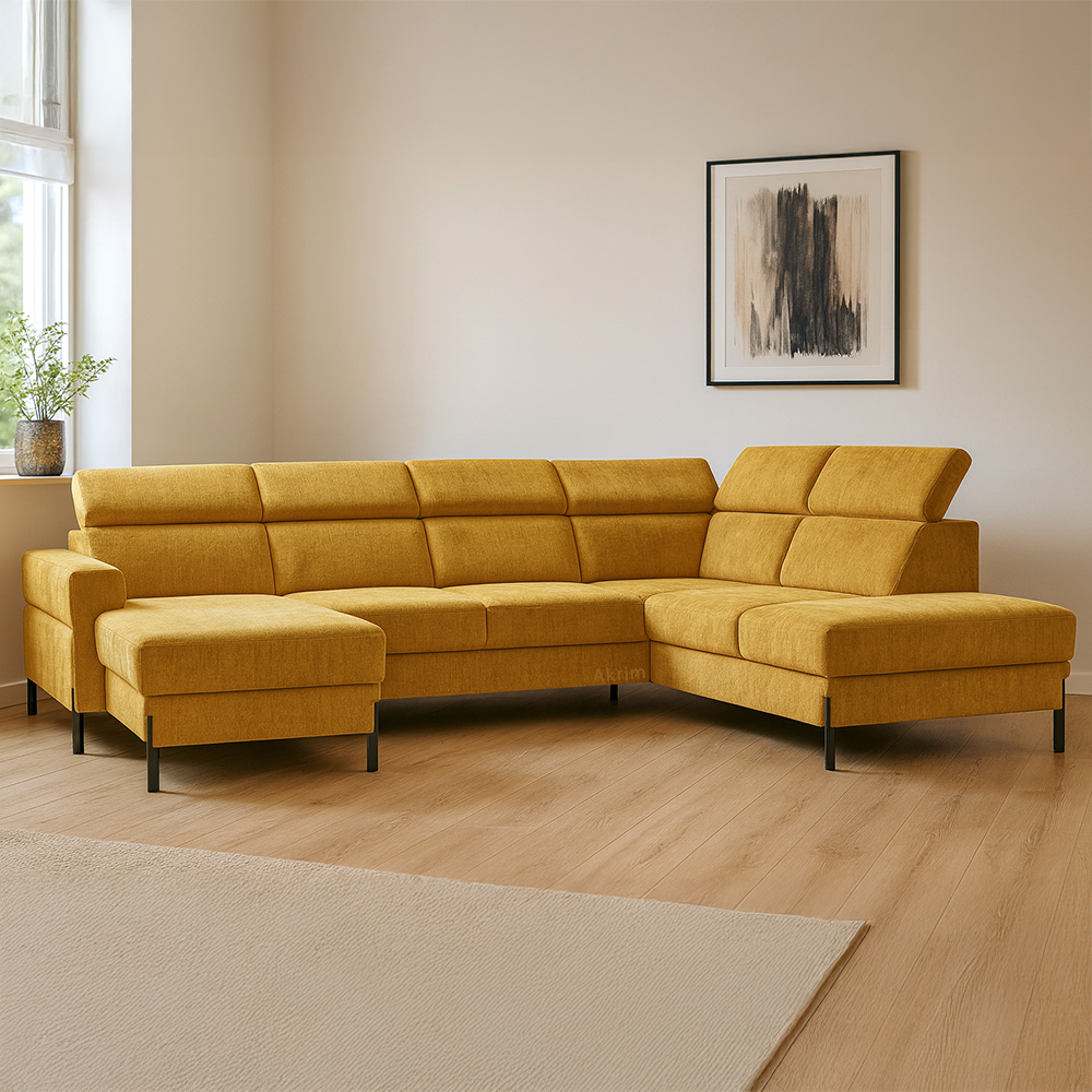 Sedací souprava ULISES U | 179x331x225 | rozkládací | žlutá | VÝPRODEJ Z PRODEJNY