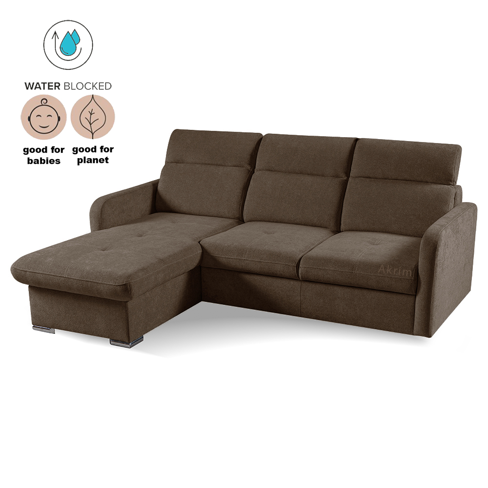 Malá sedací souprava EMILY | 215x167 | univerzální LEVÁ i PRAVÁ | hnědá 06 WATER BLOCKED