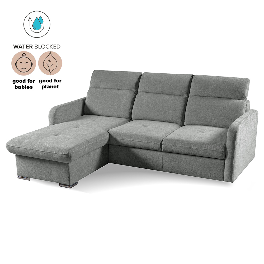 Malá sedací souprava EMILY | 215x167 | univerzální LEVÁ i PRAVÁ | šedá 20 WATER BLOCKED