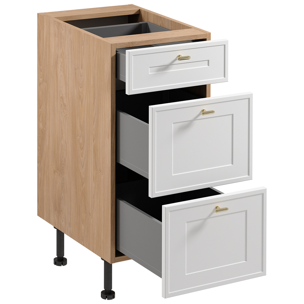 SORENTO pb | dolní skříňka D40S3 se zásuvkami | 40 cm | puccini/bílá