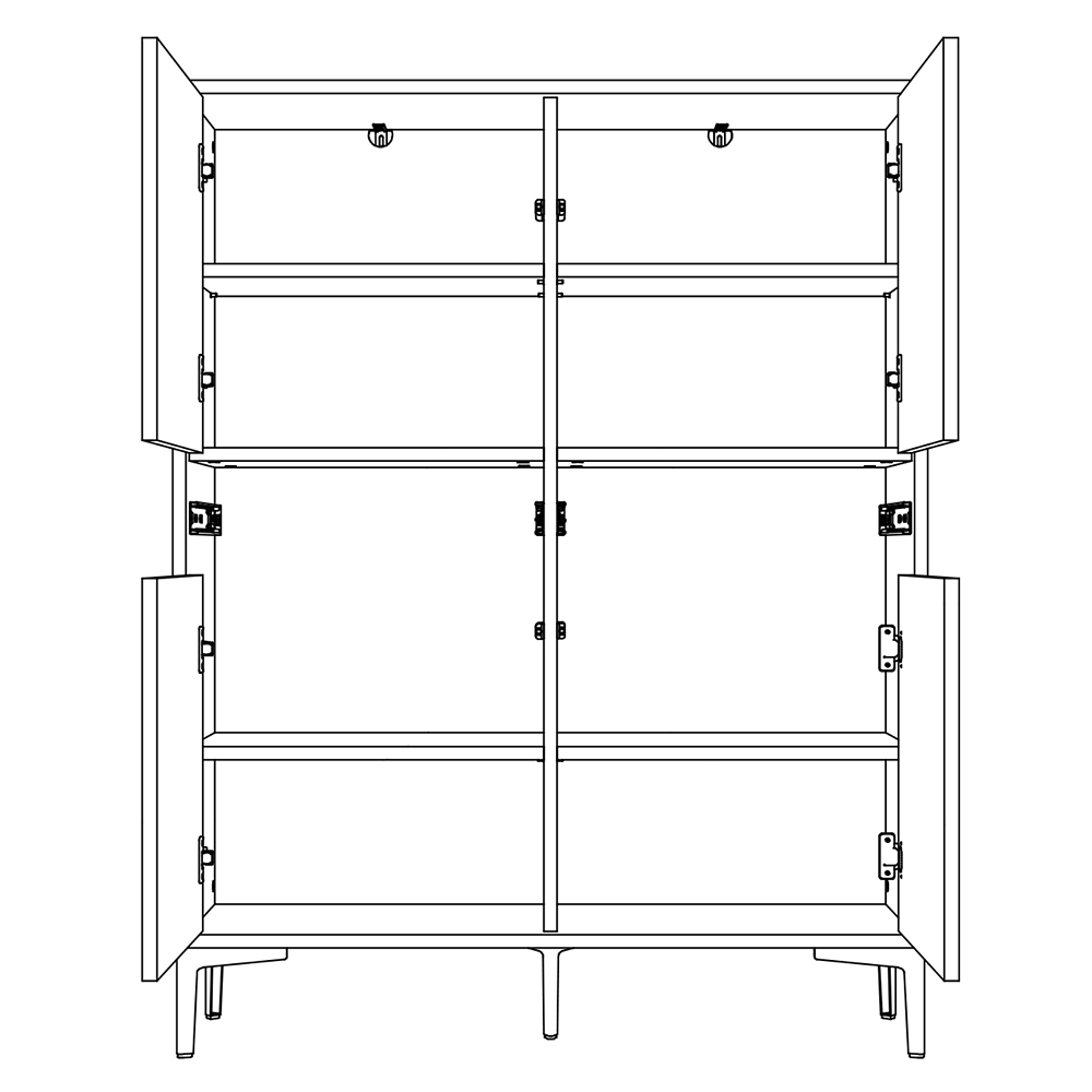 UNO | komoda W4D2S | 102,7 cm | béžová | lamino o síle 18 mm