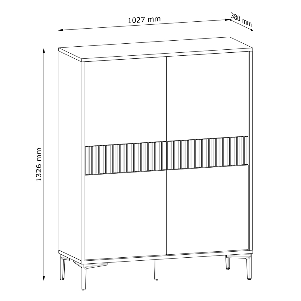 UNO | komoda W4D2S | 102,7 cm | béžová | lamino o síle 18 mm