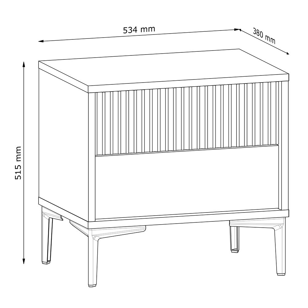 UNO | noční stolek SN | 53,4 cm | béžová | lamino o síle 18 mm