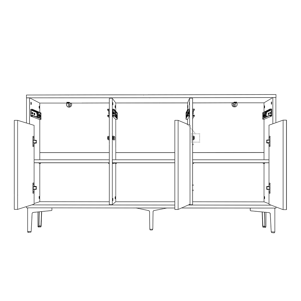 Obývací stěna UNO | 4 díly A | push-to-open | béžová | lamino o síle 18 mm