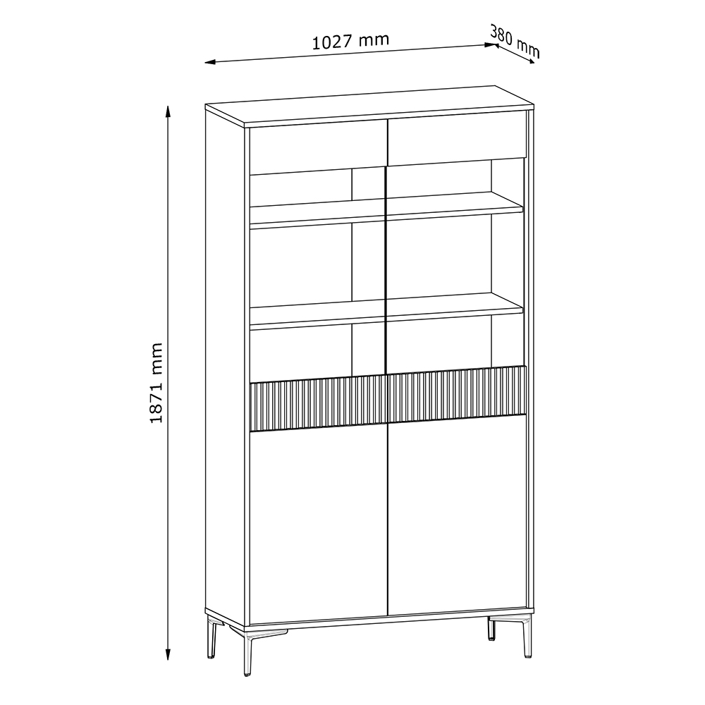 Obývací stěna UNO | 3 díly B | push-to-open | béžová | lamino o síle 18 mm
