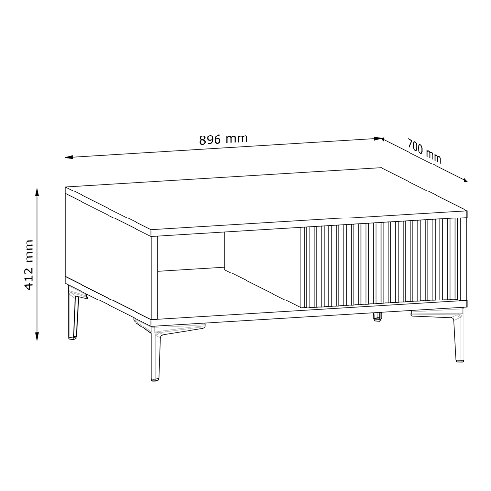 Obývací stěna UNO | 3 díly B | push-to-open | béžová | lamino o síle 18 mm