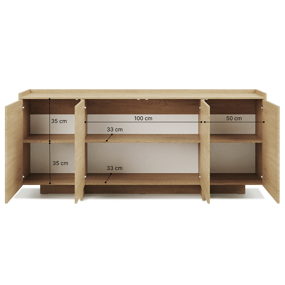 Komoda JAPANDI K4D | 200 cm | baltic storm | otevírání PUSH-OPEN