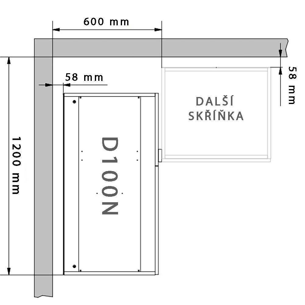 SORENTO bb | dolní skříňka D100N rohová | 120x60cm | UNI provedení | bílá