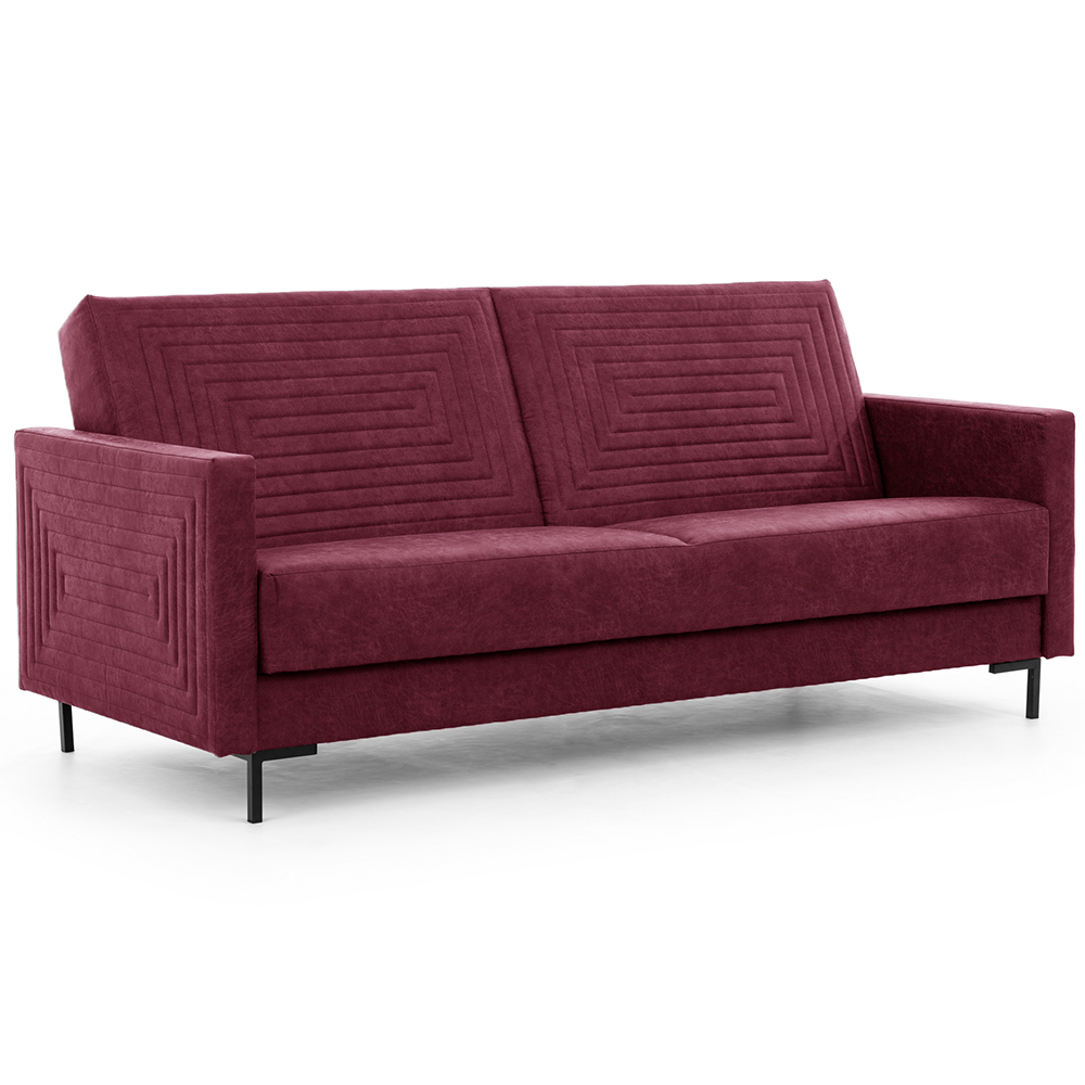 Pohovka SOLVO | 203 cm | rozkládací + úložný prostor | vínová 100 000 cyklů