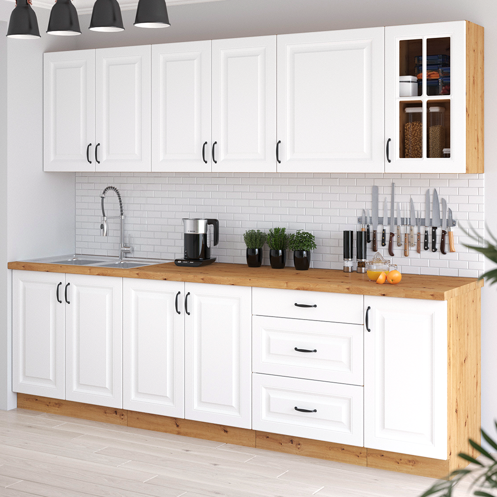 STILO ab | dolní skříňka 15D CARGO s výsuvným regálem | 15 cm | artisan/bílá