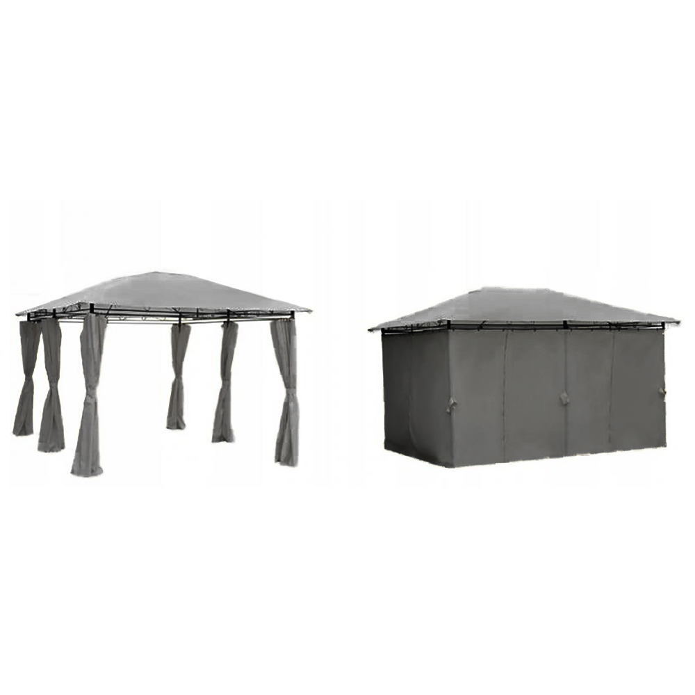 Zahradní altán přístřešek MORY | 3x4 m | obdélníkový | SE ZÁVĚSY | šedá antracit