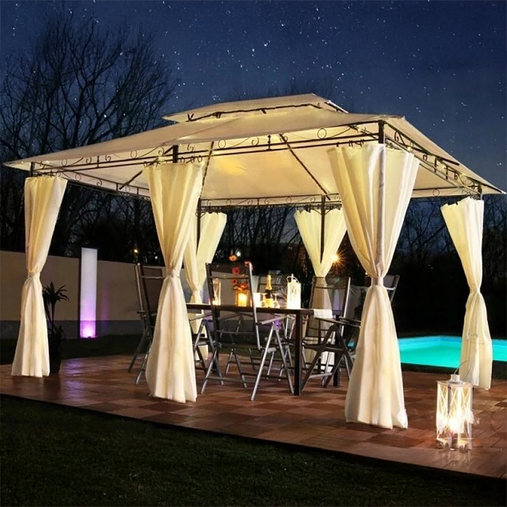 Zahradní altán přístřešek MORY | 3x4 m | obdélníkový | SE ZÁVĚSY | béžová