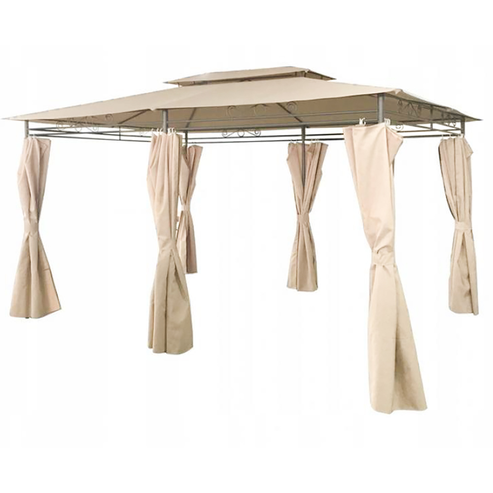 Zahradní altán přístřešek MORY | 3x4 m | obdélníkový | SE ZÁVĚSY | béžová