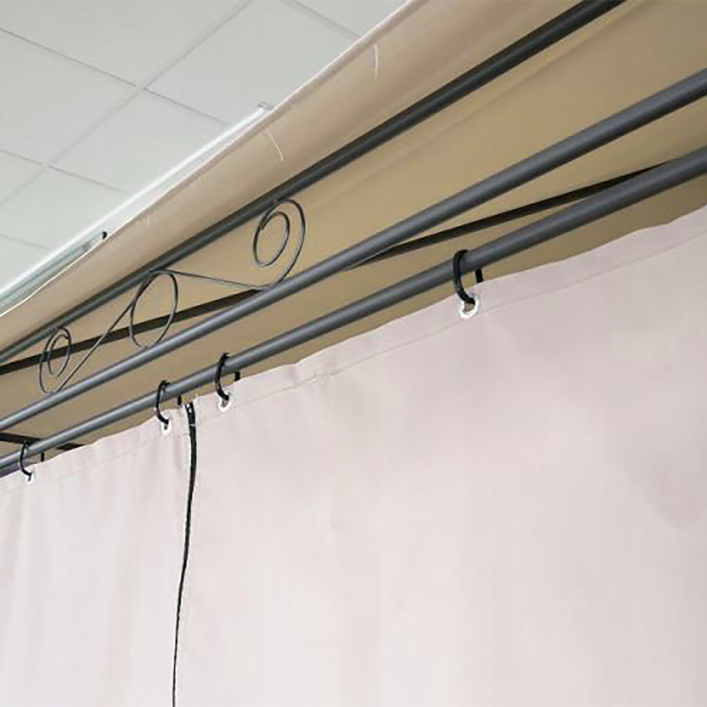 Zahradní altán přístřešek GORY | 3x4 m | obdélníkový | SE ZÁVĚSY a MOSKYTIÉROU | béžová