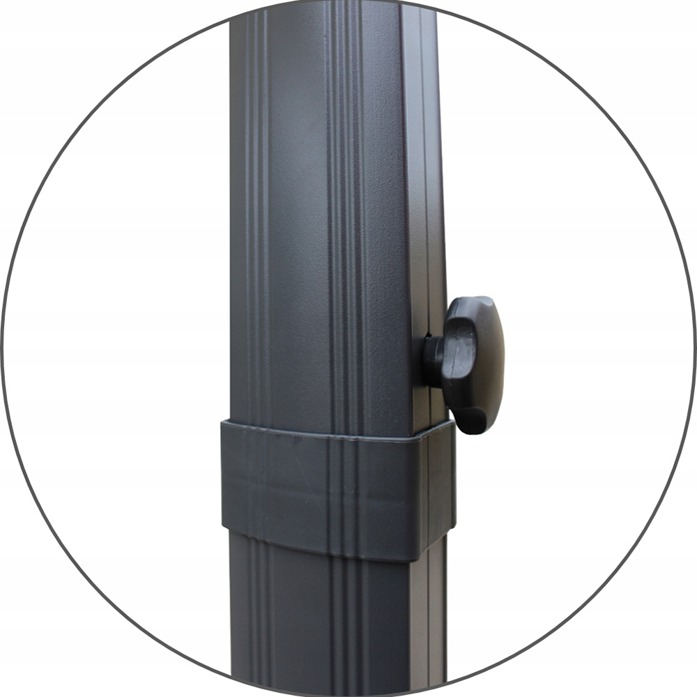 Zahradní deštník slunečník PASOL | 3x4 m | obdélníkový | šedá | GAO5415