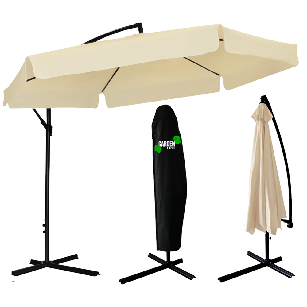 Zahradní deštník slunečník PASOL | průměr Ø 3 m | kulatý | béžová | GAO2866