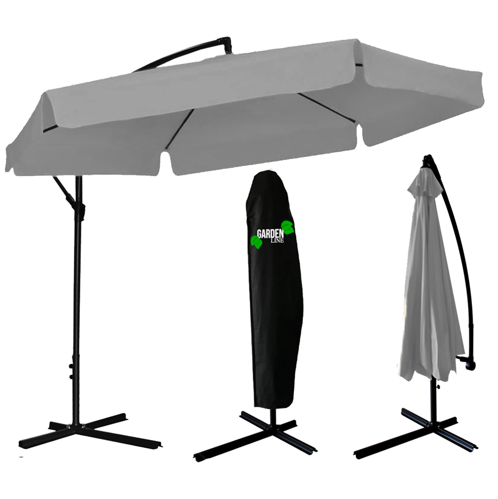 Zahradní deštník slunečník PASOL | průměr Ø 3 m | kulatý | šedá | GAO5316