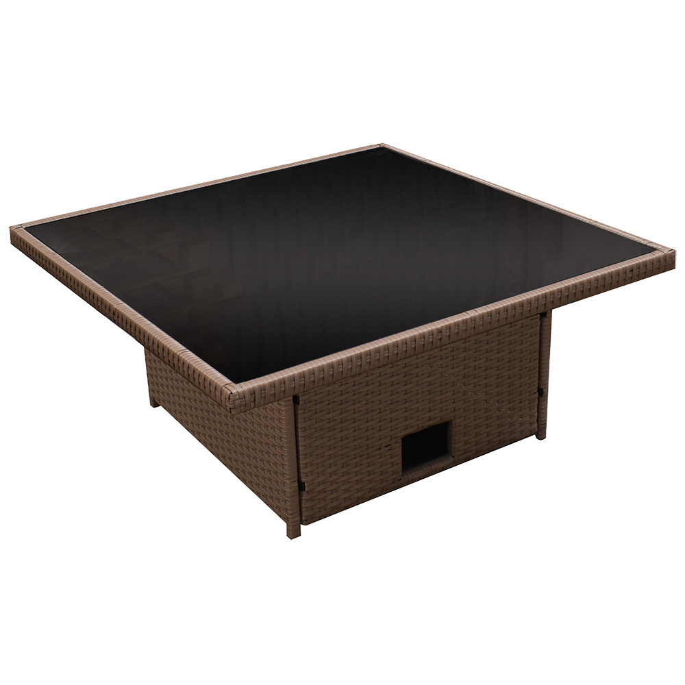 Zahradní sestava k sezení BOB II | rohová sedačka + 2 taburety + stolek | umělý ratan | krémová/hněd | ABI8205