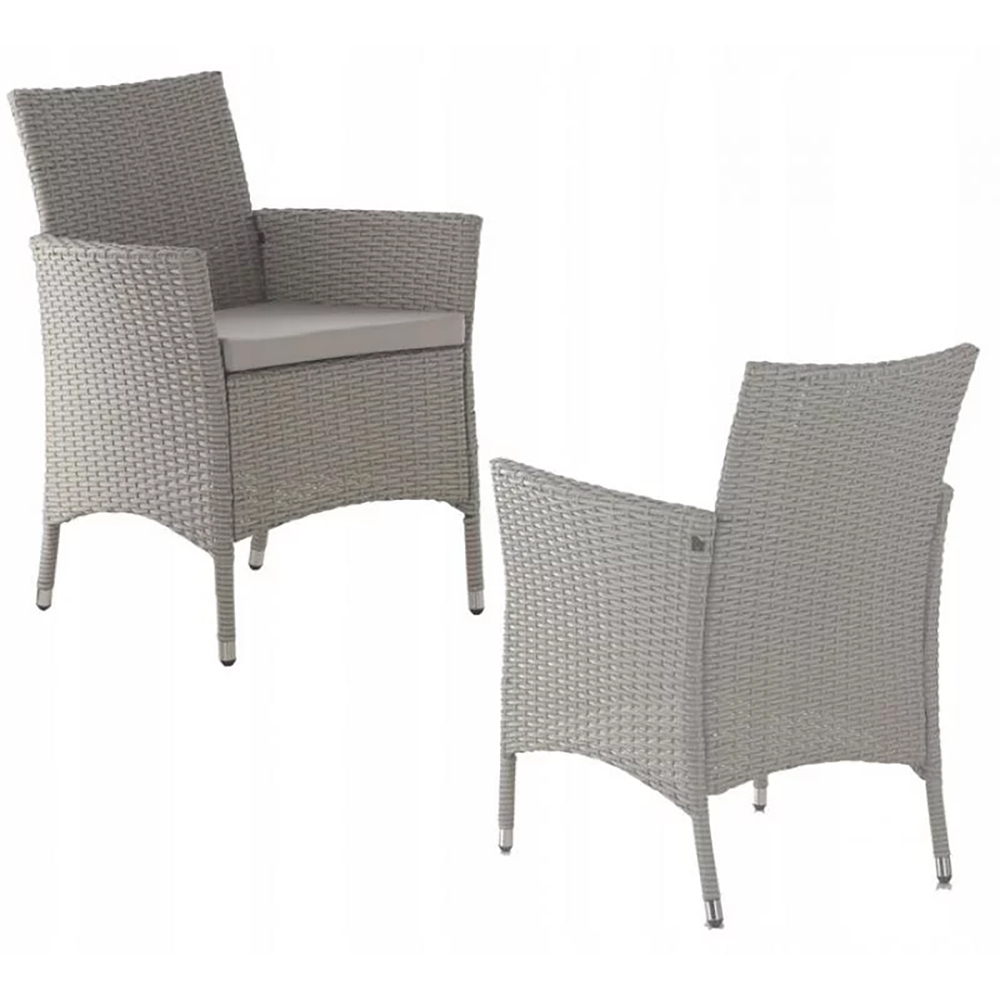 Zahradní sestava k sezení GARDENA I | stůl + 8 židlí křesílek | umělý ratan | šedá | ABI3661