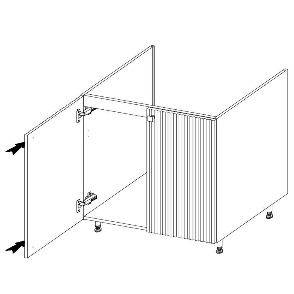 AVARANT sa | dolní skříňka 80 ZL 2 F dřezová | 80 cm | 3D povrch | šedá/artisan