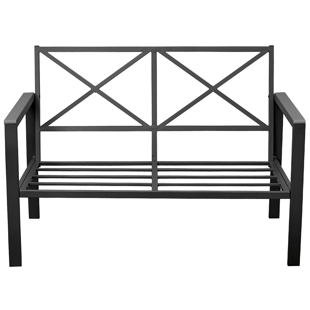 Zahradní sestava k sezení WENECJA | stolek + pohovka + 2x křeslo | černá/šedá