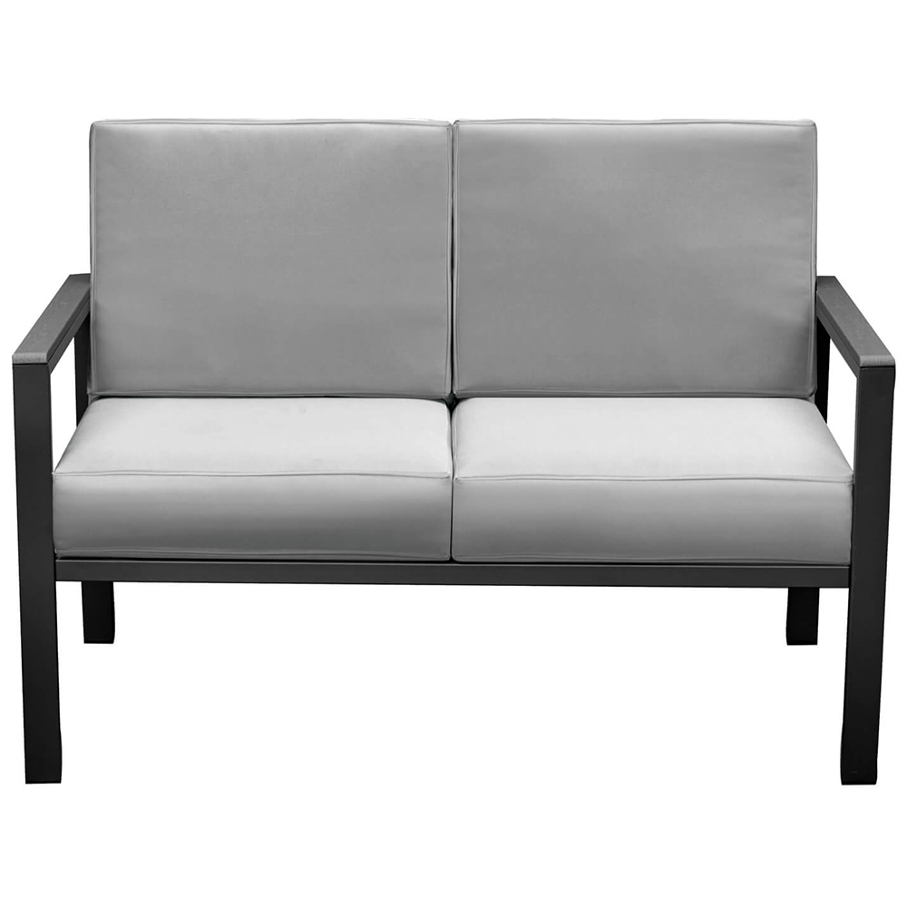 Zahradní sestava k sezení WENECJA | stolek + pohovka + 2x křeslo | černá/šedá